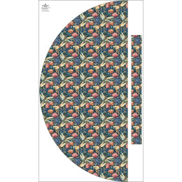 Panel na spódnicę "MAXI" - jersey wiskozowy/ Butterfly & flowers wz.11