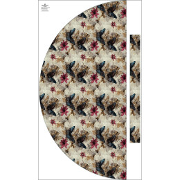 Panel na spódnicę "MAXI" - krepa/ Butterfly & flowers wz.14