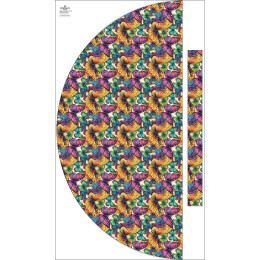 Panel na spódnicę "MAXI" - krepa/ Butterfly & flowers wz.17