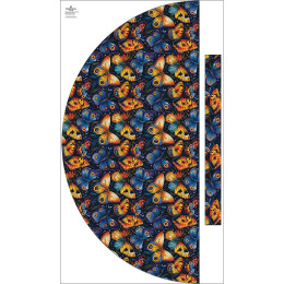 Panel na spódnicę "MAXI" - krepa/ Butterfly flowers wz.7