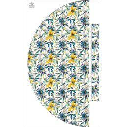Panel na spódnicę "MAXI" - krepa/ Butterfly & flowers wz.8