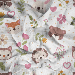 CUTE ANIMALS - Muślin bawełniany