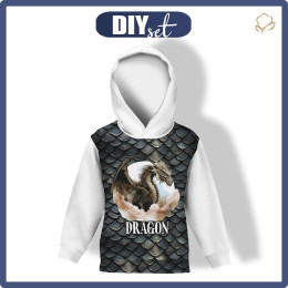 DZIECIĘCA BLUZA Z KAPTUREM (ALEX) - dragon gray - zestaw do uszycia