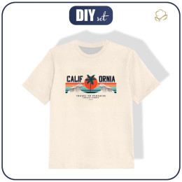 T-SHIRT DZIECIĘCY (140/146) - CALIFORNIA wz. 1 / beżowy - single jersey 