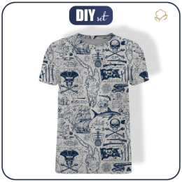 T-SHIRT MĘSKI - PIRACKA PRZYGODA / beton - single jersey