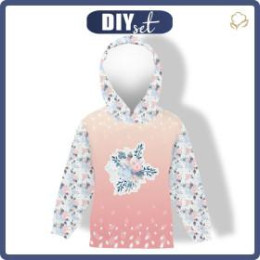 DZIECIĘCA BLUZA Z KAPTUREM "ALEX" (134/140) - LODOWY BUKIET / ombre (ZACZAROWANA ZIMA) - dzianina pętelkowa 