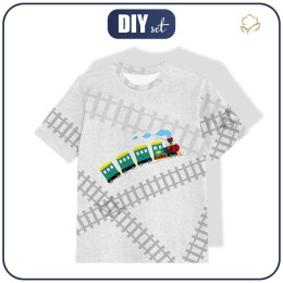 T-SHIRT DZIECIĘCY - LOKOMOTYWA (pociąg) / acid (szary) - single jersey (92/98)