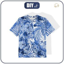 DZIECIĘCY T-SHIRT- ZEBRY (CLASSIC BLUE)- single jersey (92/98)