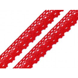 Koronka bawełniana 28mm - czerwona