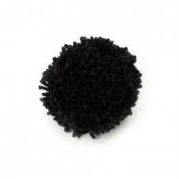 Pompon Hand Made 6 cm  - czarny