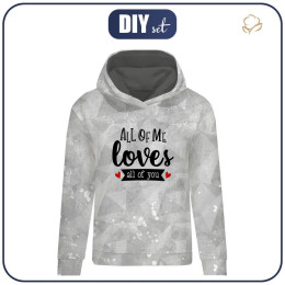 BLUZA DAMSKA (POLA) CLASSIC Z KAPTUREM - ALL OF ME LOVES ALL OF YOU (BE MY VALENTINE) / LÓD - dzianina pętelkowa 