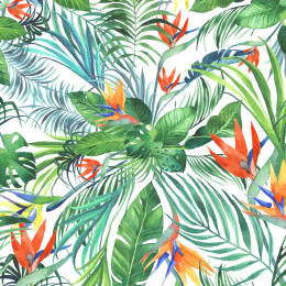RAJSKA DŻUNGLA / WILD JUNGLE (MONSTERA)/ biały