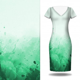 KLEKSY (zielony) - panel sukienkowy muślin bawełniany