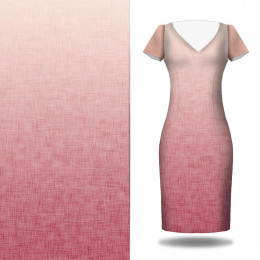 OMBRE / ACID WASH - fuksja (blady róż) - panel sukienkowy muślin bawełniany