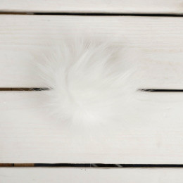 Pomponik futerkowy eko 10cm - biały