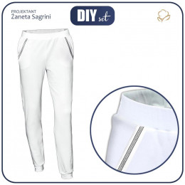 Spodnie dresowe damskie - biały L-XL