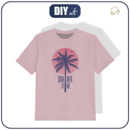 T-SHIRT DZIECIĘCY - SUMMER TIME / róż - single jersey