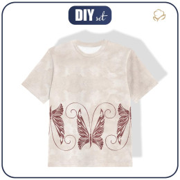 T-SHIRT DZIECIĘCY - MOTYL wz. 7 (BROKATOWE MOTYLE) - single jersey