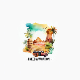 I NEED A VACATION - panel (40cm x 40cm)