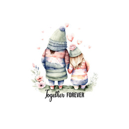 TOGETHER FOREVER - PANEL (60cm x 50cm) SINGLE JERSEY