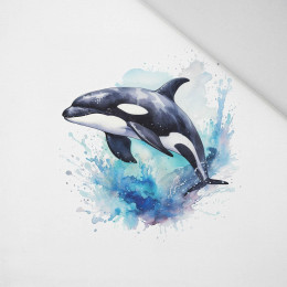 WATERCOLOR WHALE - PANEL (60cm x 50cm) Panama 220g