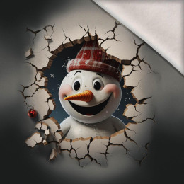 HAPPY SNOWMAN - PANEL (60cm x 50cm) dzianina drapana z elastanem ITY