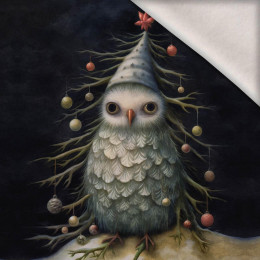 VINTAGE CHRISTMAS OWL wz. 1 - PANEL (60cm x 50cm) dzianina drapana z elastanem ITY