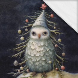 VINTAGE CHRISTMAS OWL wz. 1 - PANEL (60cm x 50cm) SINGLE JERSEY ITY