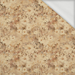 BEIGE / FLOWERS - organiczna dresówka pętelkowa