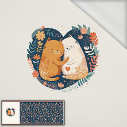 CATS IN LOVE - panel panoramiczny dzianina pętelkowa (60cm x 155cm)