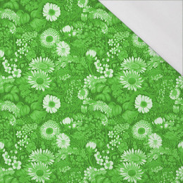 LIME GREEN / FLOWERS - organiczna single jersey 