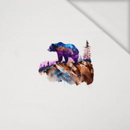 BEAR ON A ROCK - panel (40cm x 40cm) jersey wiskozowy 