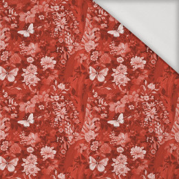 LUSCIOUS RED / FLOWERS - Jersey wiskozowy