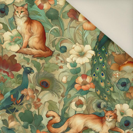 ART NOUVEAU CATS & FLOWERS WZ. 2- Welur tapicerski
