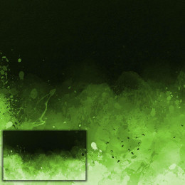 KLEKSY (zielony) / czarny - PANEL PANORAMICZNY (95cm x 160cm)