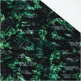 JUNGLE ZEBRA / MONSTERA - Hydrofobowa dzianina drapana 