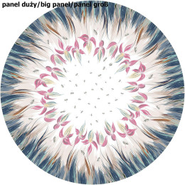 KWIATY (wzór 4) / biały - duży panel na spódnicę z koła