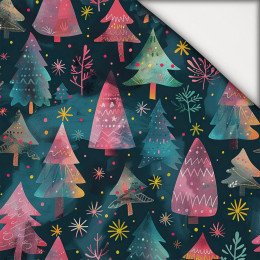 Pink Vintage Christmas wz. 5 - lekka dzianina drapana