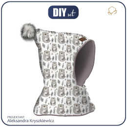 Kominoczapka "CZUBEK" - lets it snow wz.4-szary