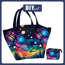 Torba XL z saszetką 2 w 1 - NEON GALAXY WZ.11 - zestaw do uszycia