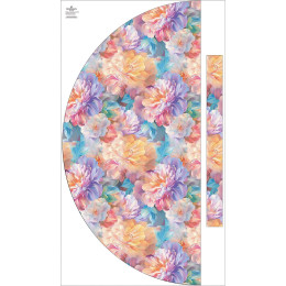 Panel na spódnicę "MAXI" - krepa/ Pastel flowers wz.19
