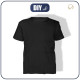Zestaw DIY – T-shirt dziecięcy z bawełnianej dzianiny RIB JERSEY - CZARNY