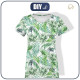 T-SHIRT DAMSKI M - LIŚCIE PALMY wz. 4 / biały - single jersey