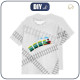 T-SHIRT DZIECIĘCY - LOKOMOTYWA (pociąg) / acid (szary) - single jersey (92/98)