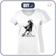 T-SHIRT DAMSKI L - KOŃ wz. 5 - single jersey 