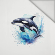 WATERCOLOR WHALE - panel (60cm x 50cm) lycra 300g