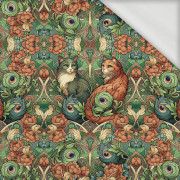 ART NOUVEAU CATS & FLOWERS WZ. 3 - panel (60cm x 50cm) dzianina pętelkowa