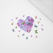 SERCE / kwiaty i motyle - PANEL (60cm x 50cm) SINGLE JERSEY