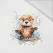 WATERCOLOR BABY OTTER - PANEL (60cm x 50cm) tkanina wodoodporna