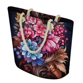 BOUQUET OF FLOWERS WZ.3 46 cm x 50 cm - gruba ekoskóra tłoczona